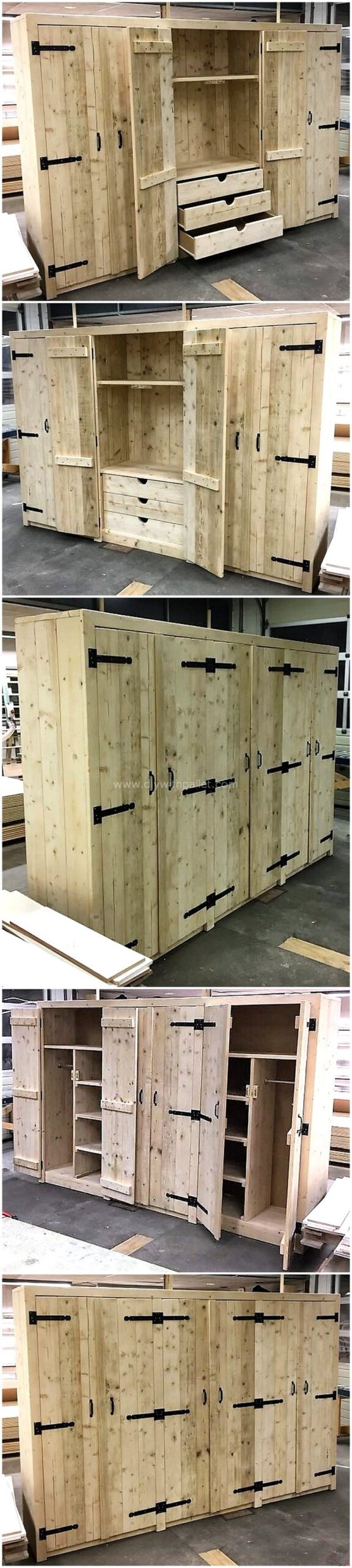 recycled pallets wooden closet