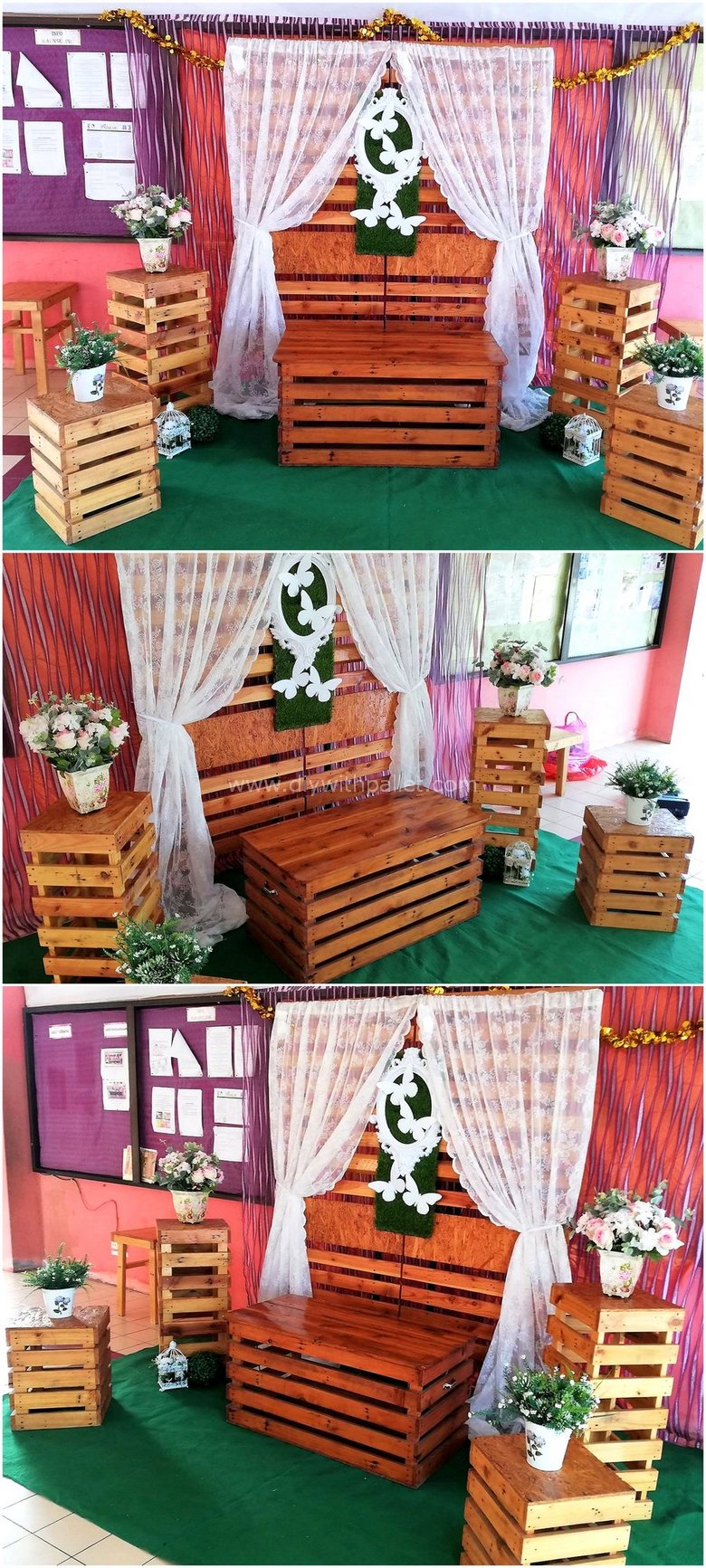 pallet party decor