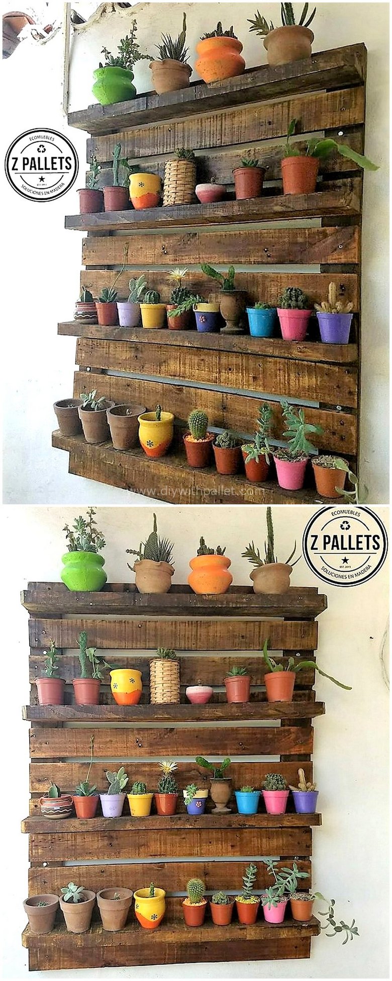 pallet wall pots stand