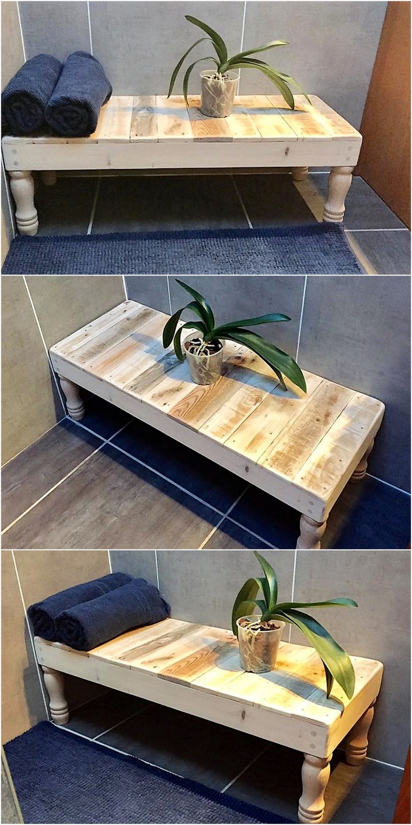 reclaimed pallets wood bench
