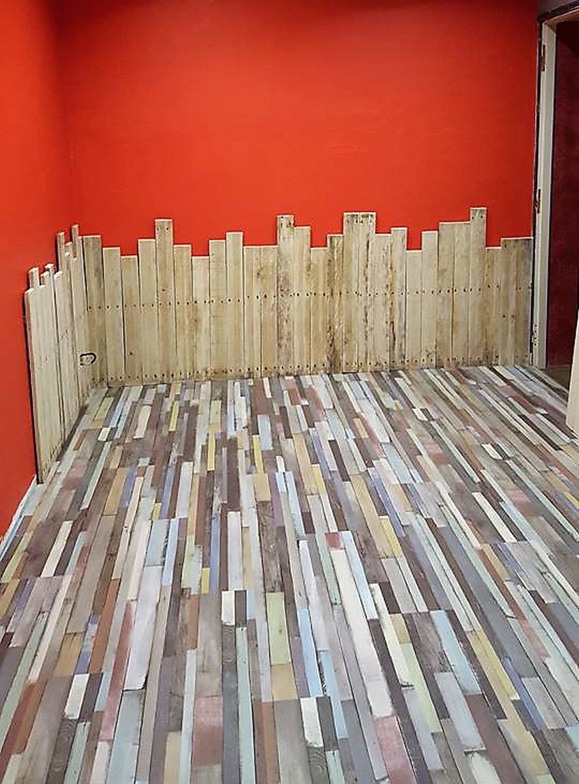 pallet floor and wall cladding