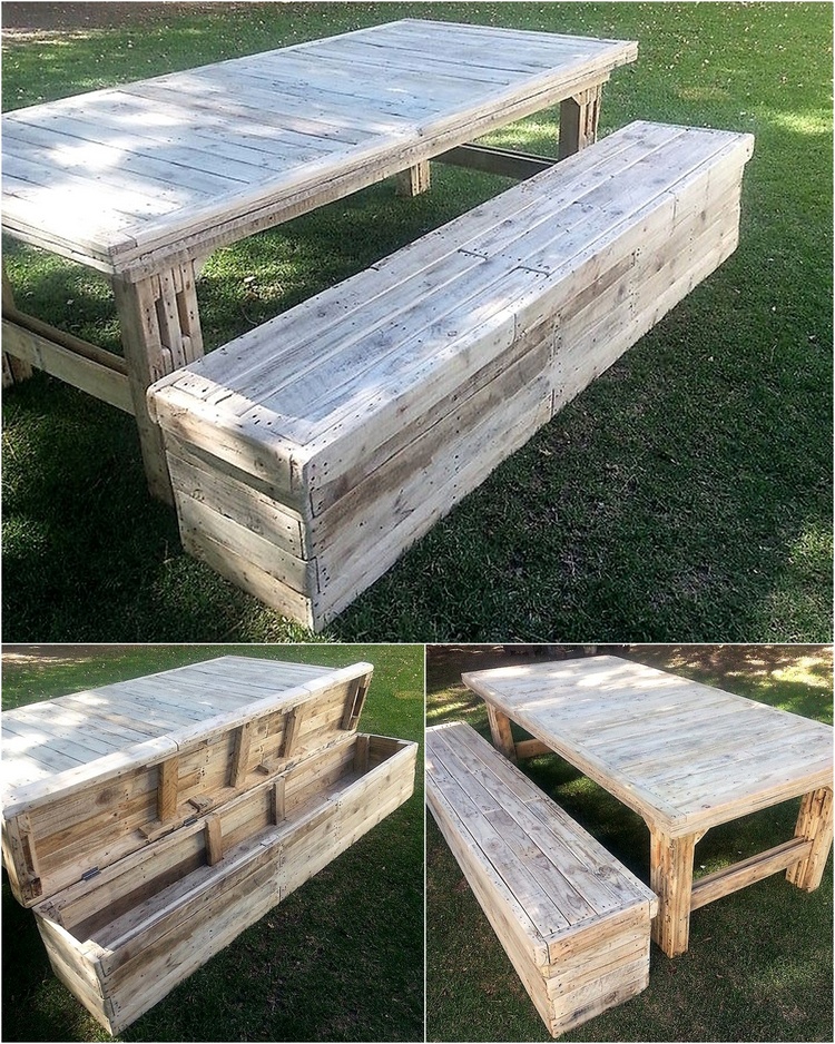 1 pallet furniture with bench storage