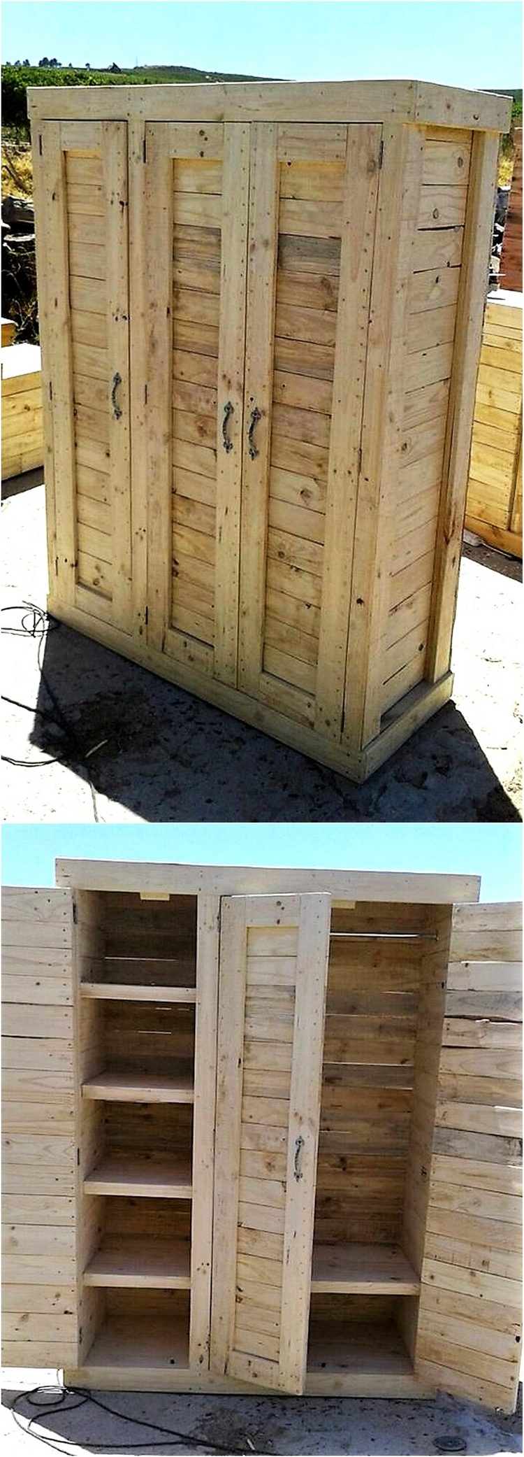 1 wood pallet wardrobe