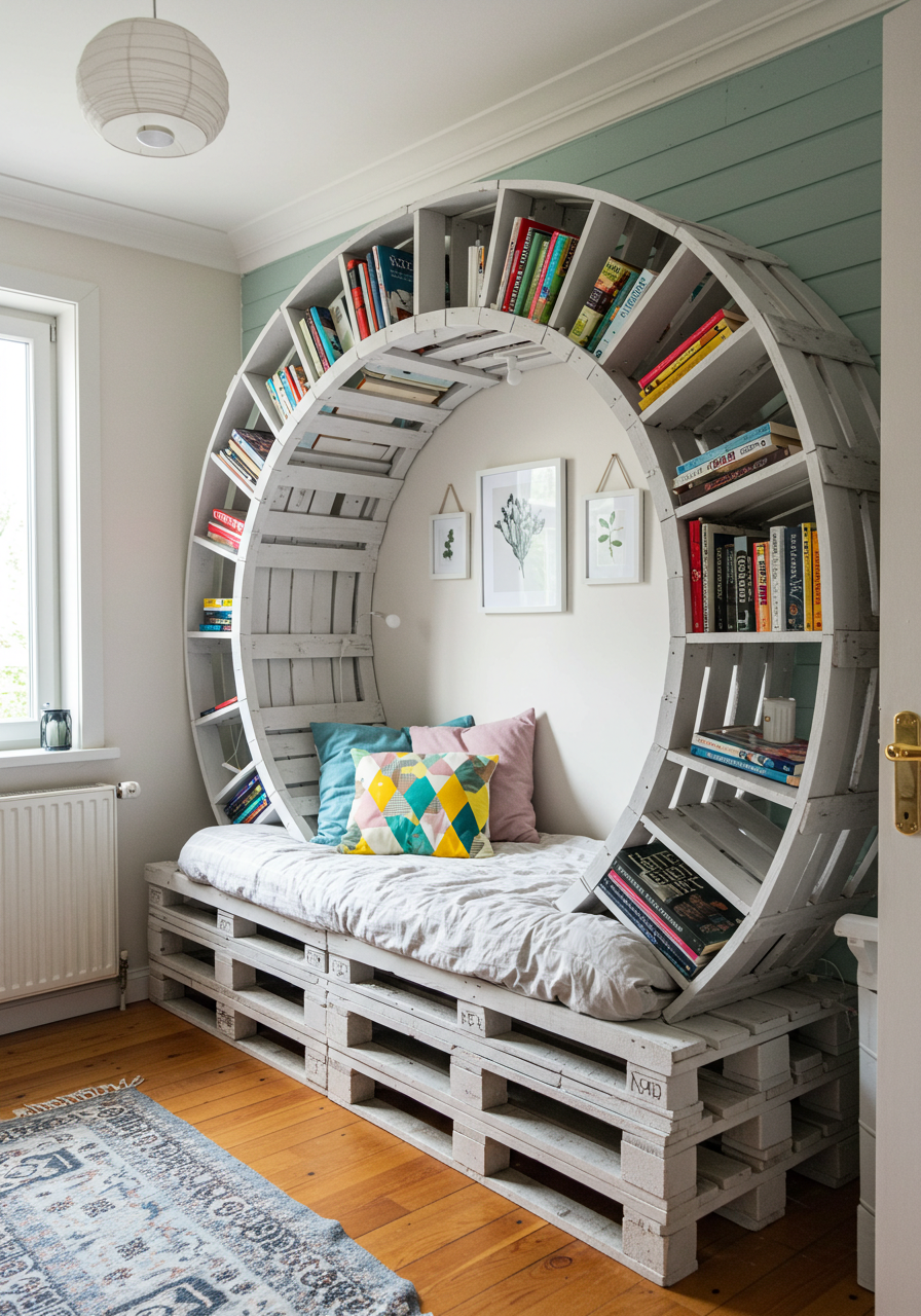 wood pallet made reading nooks (18)