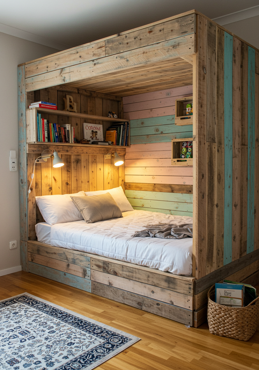 wood pallet made reading nooks (8)