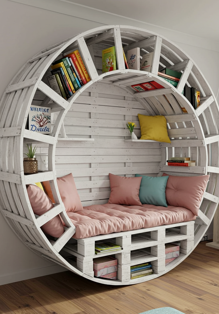 wood pallet made reading nooks (16)