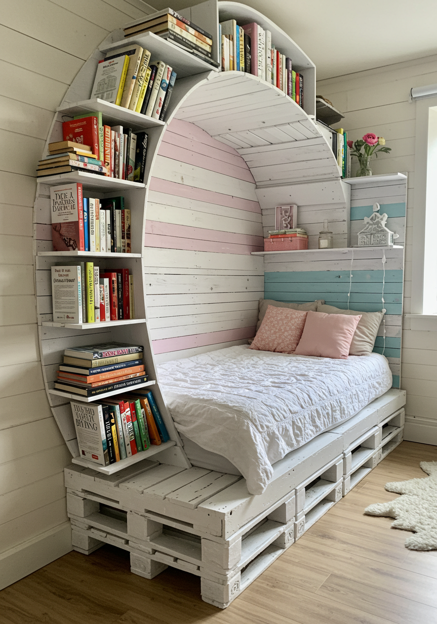 wood pallet made reading nooks (17)