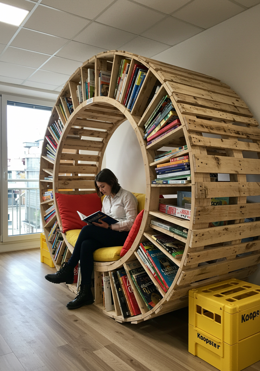 wood pallet made reading nooks (20)