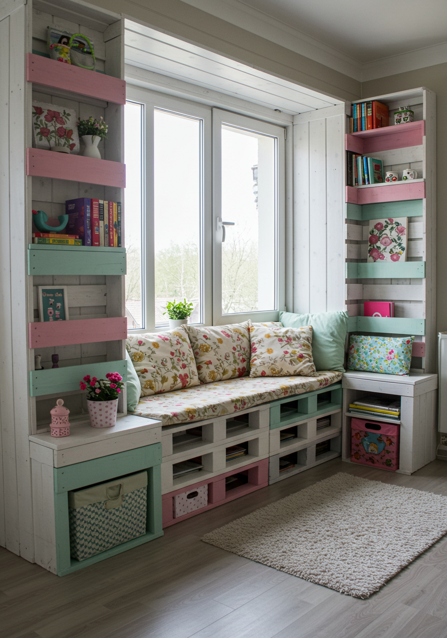 wood pallet made reading nooks (22)