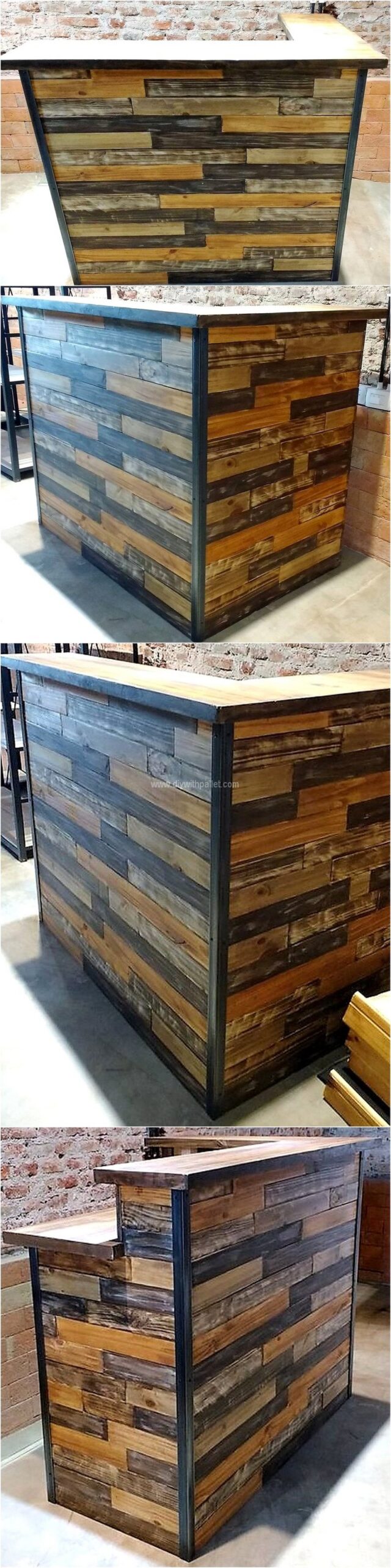 repurposed pallet bar counter