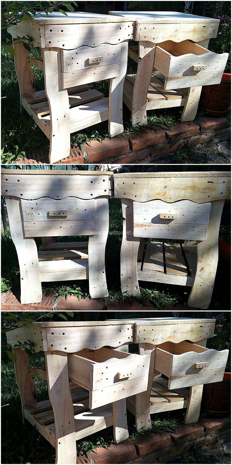 reused pallets side tables