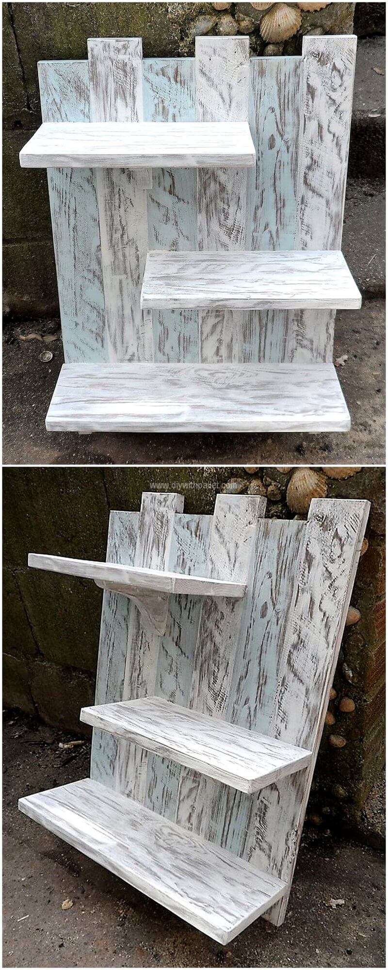 pallet rustic shelf art