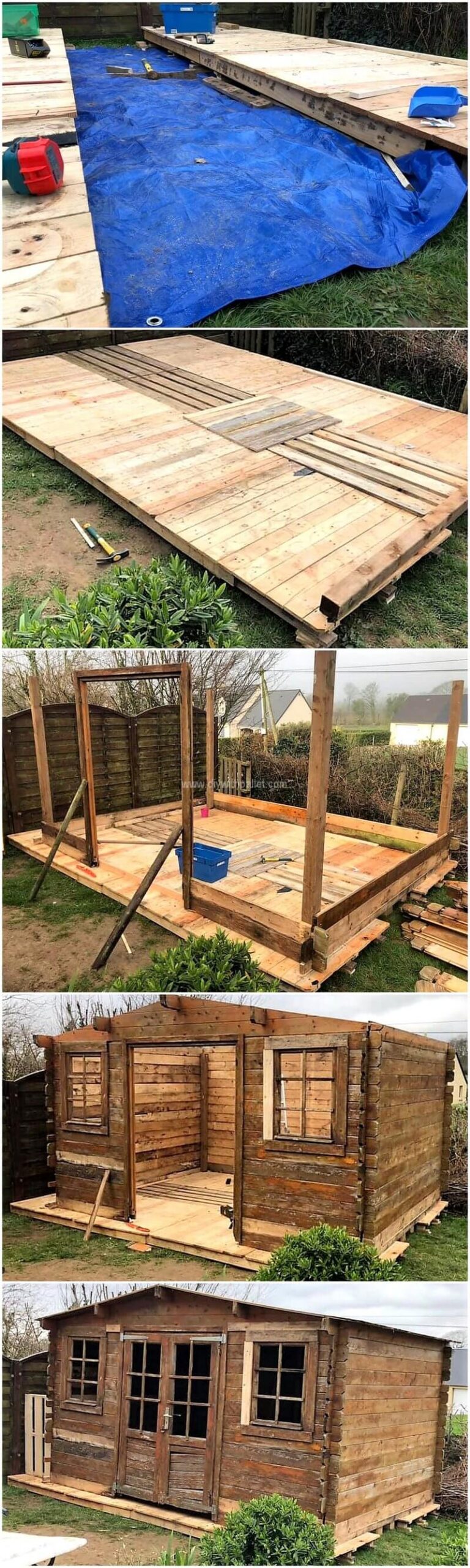 DIY garde shed with pallets