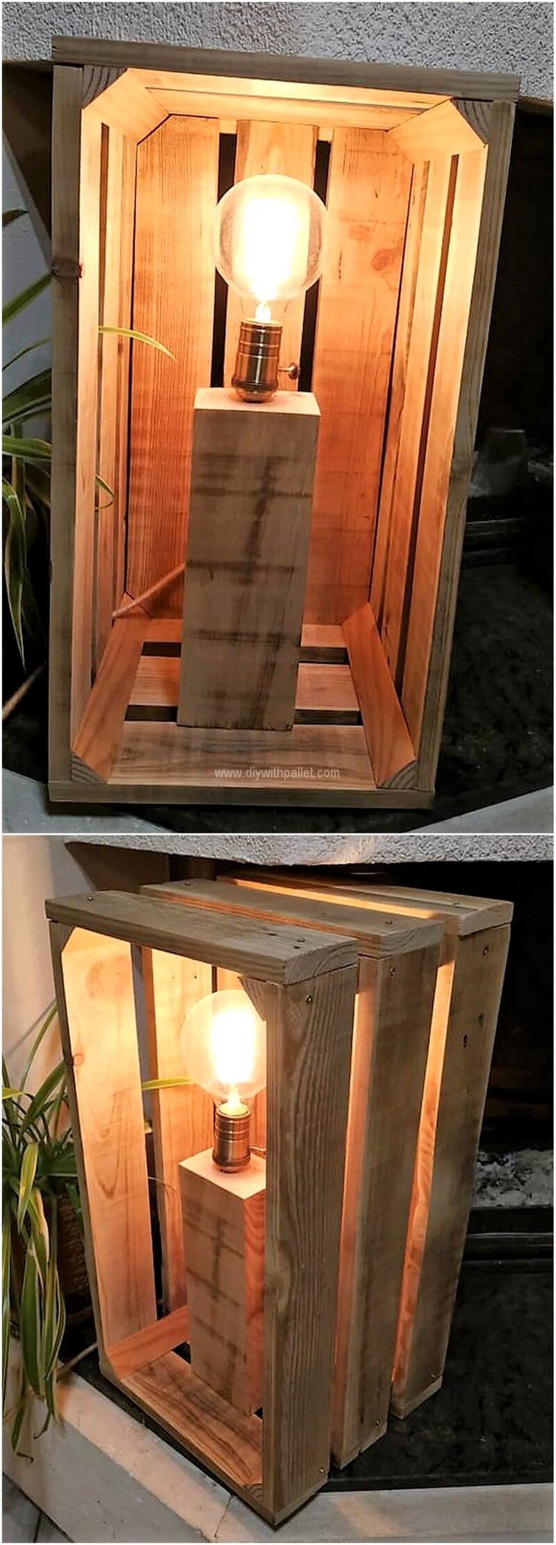 pallet lamp art craft