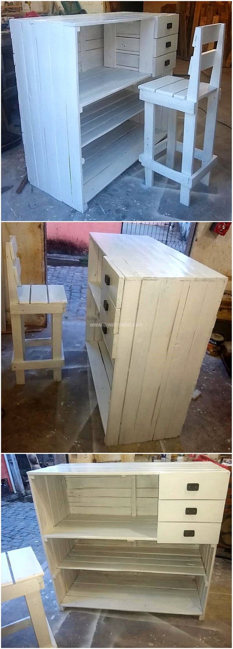 pallet table with chair