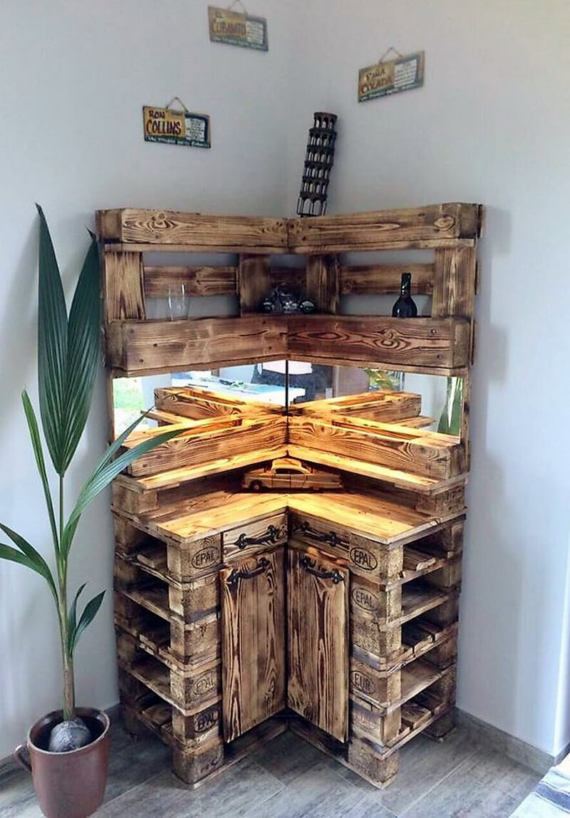 pallets indoor corner bar