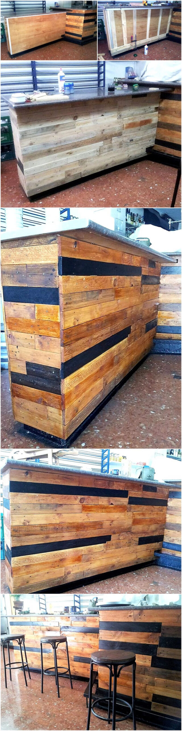 diy wood pallets bar idea