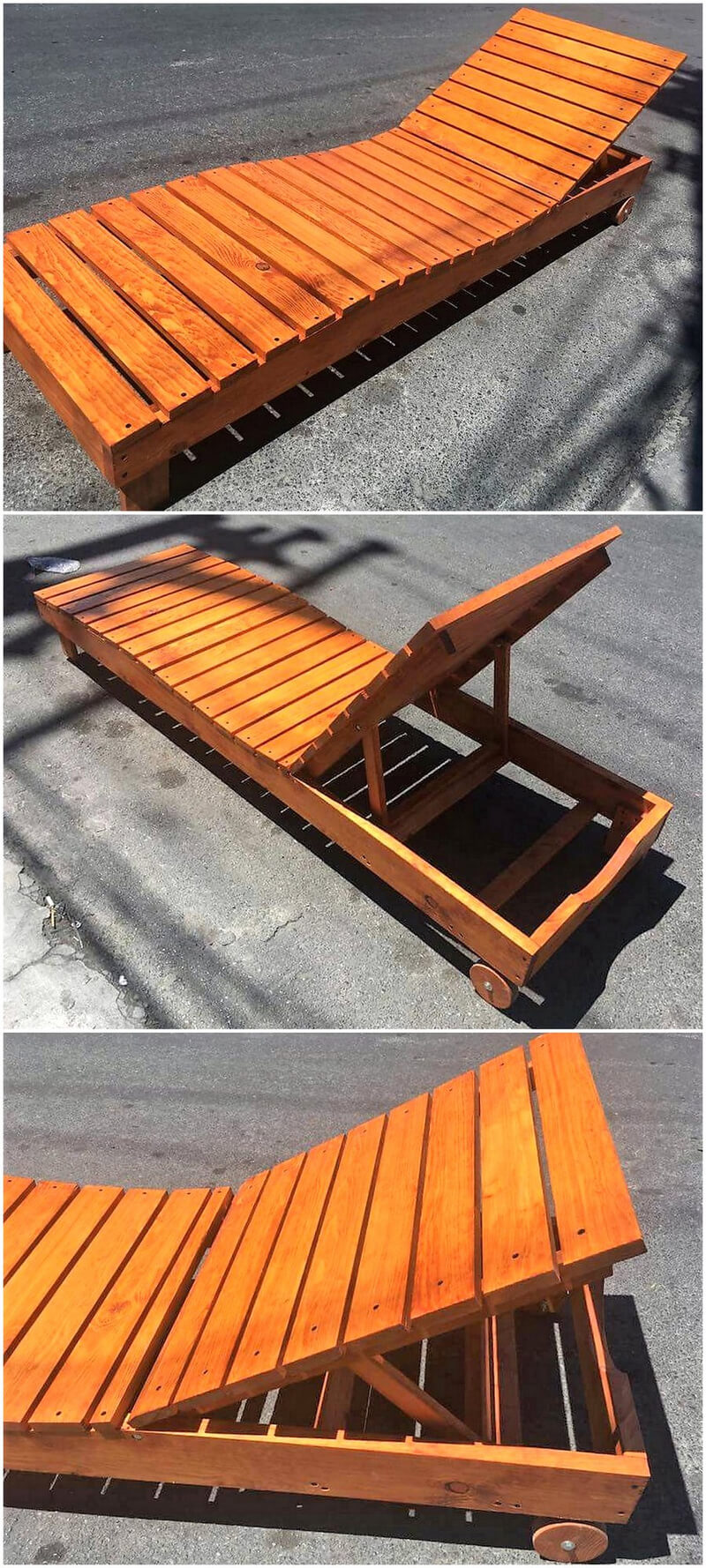 recycled pallets sun lounger