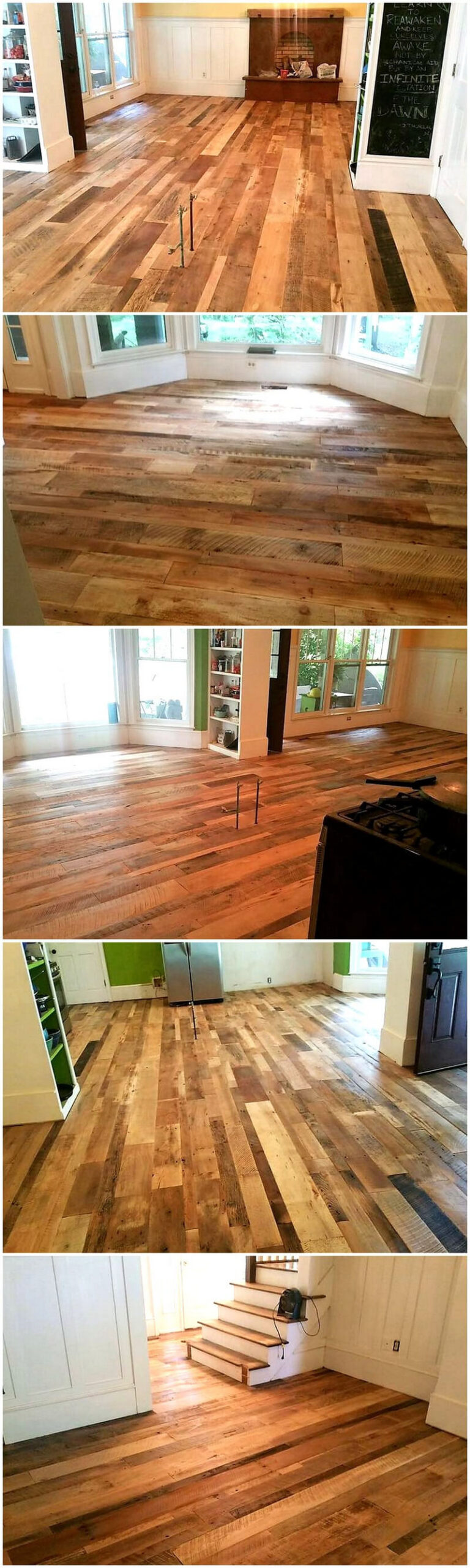 repurposed wood pallets flooring