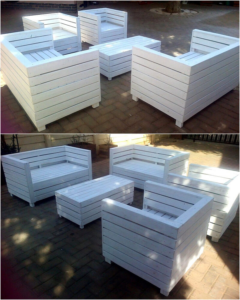 pallets wooden patio furniture set