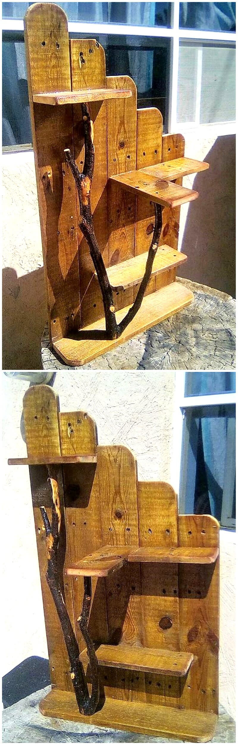 wood pallet rustic shelf art