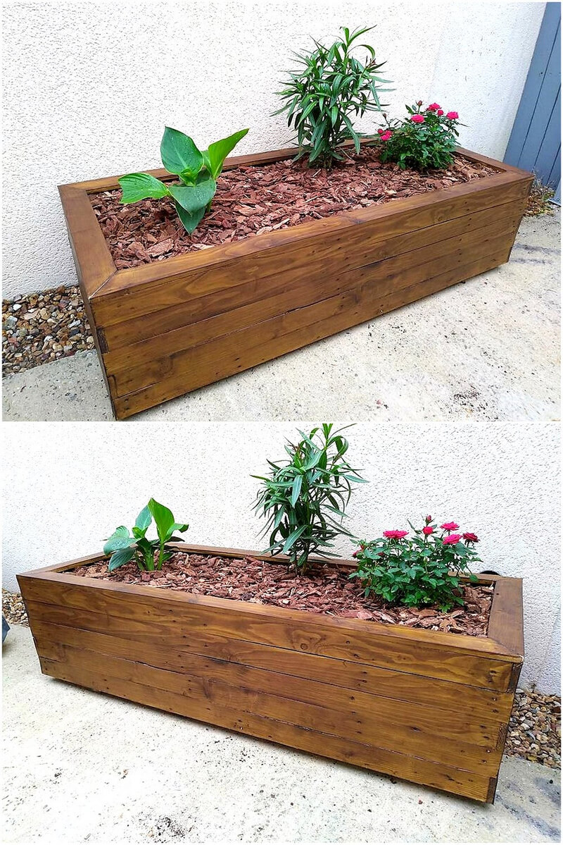 recycled pallets wooden planter box