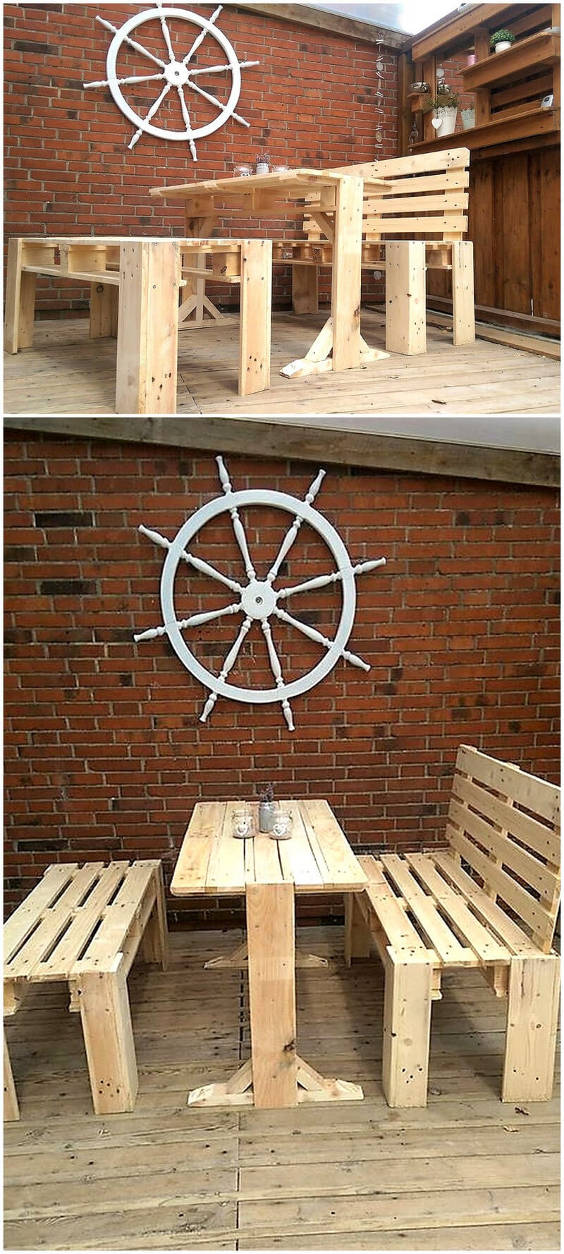 pallets patio dining set idea