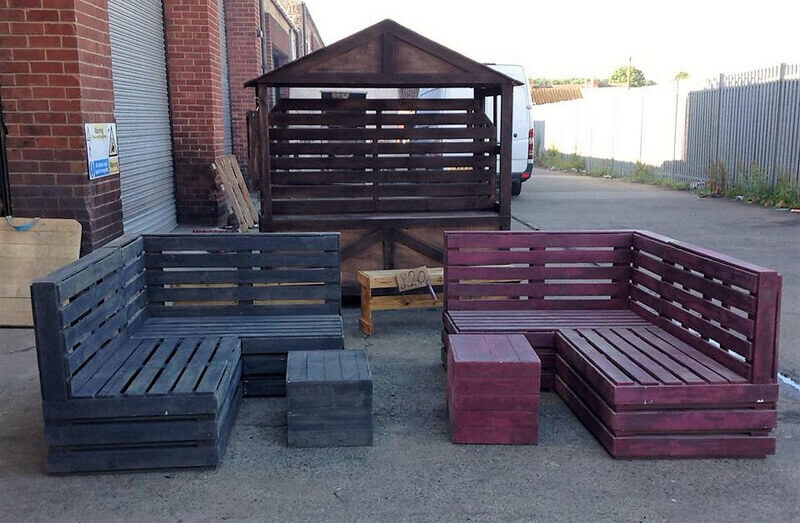pallet wood patio couch idea