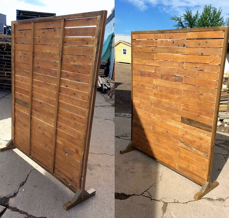 wooden pallet space divider