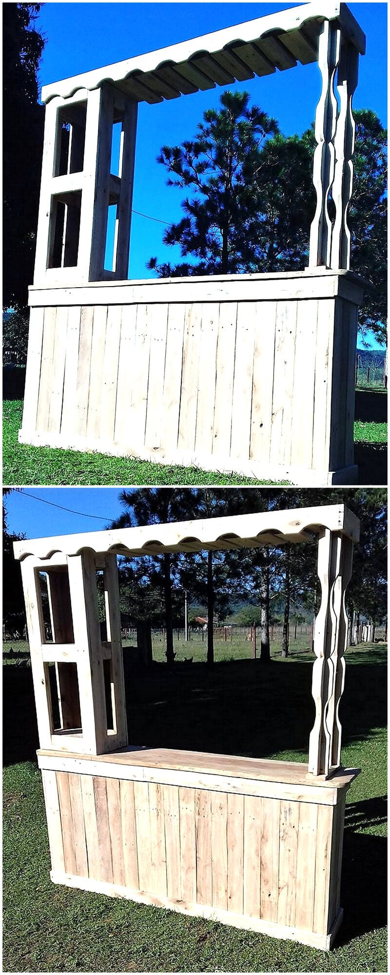recycled wooden pallet bar