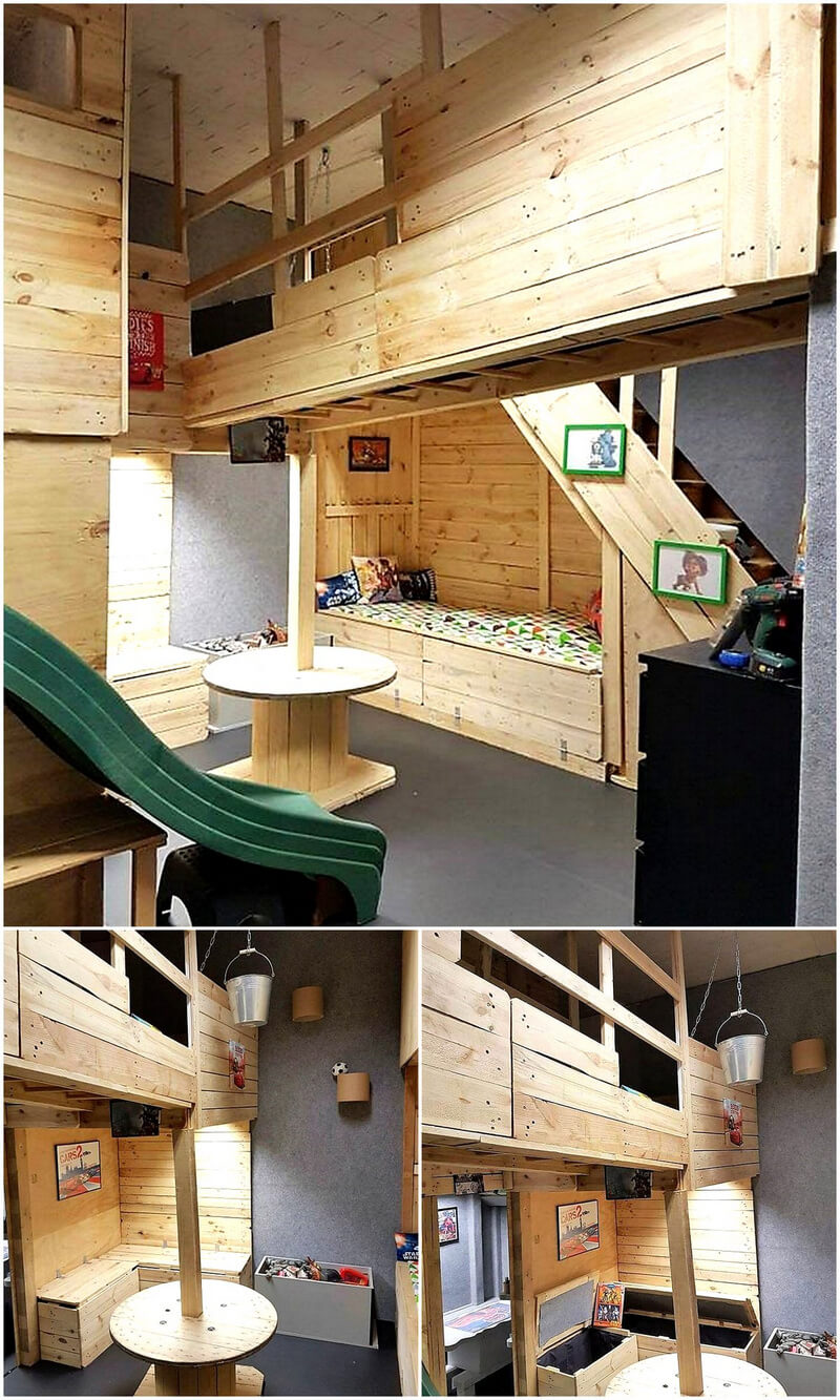 wooden pallet cabin for kids