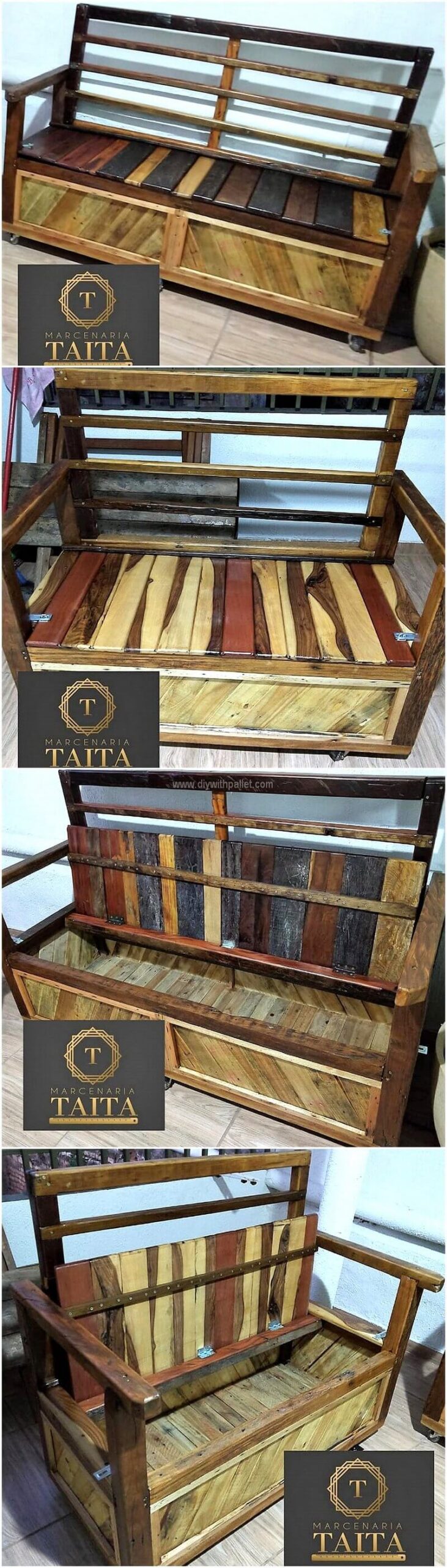 pallet bench with storage
