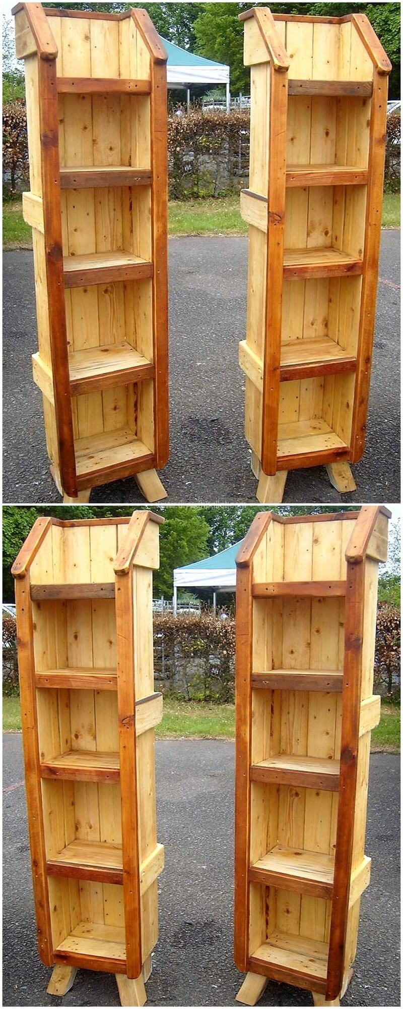 wooden pallet shelves