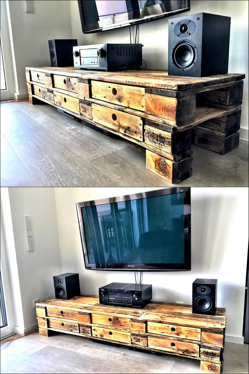 recycled pallet tv cabinet