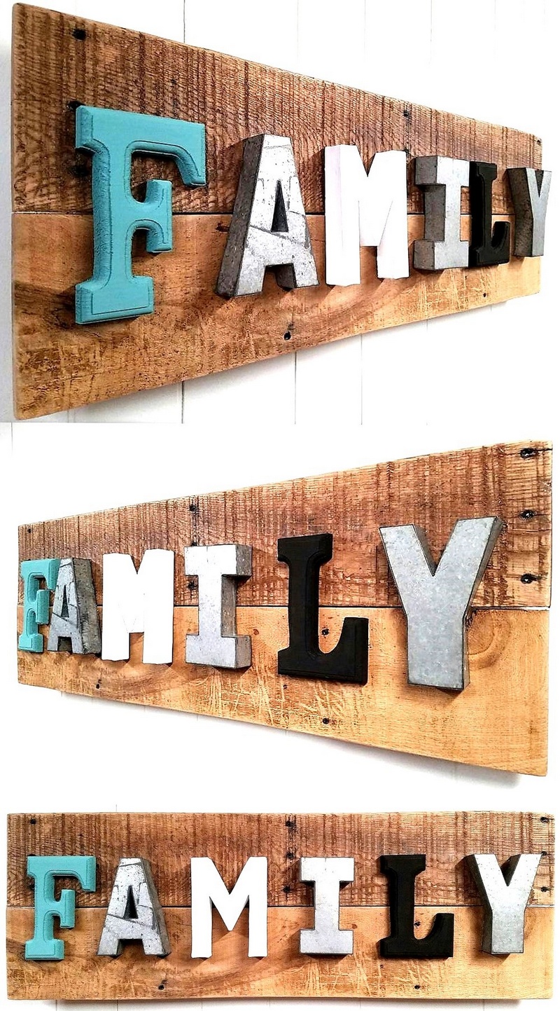 pallets wood family sign wall decor art