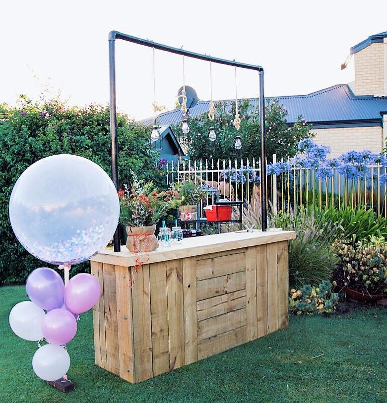 reused pallets patio bar