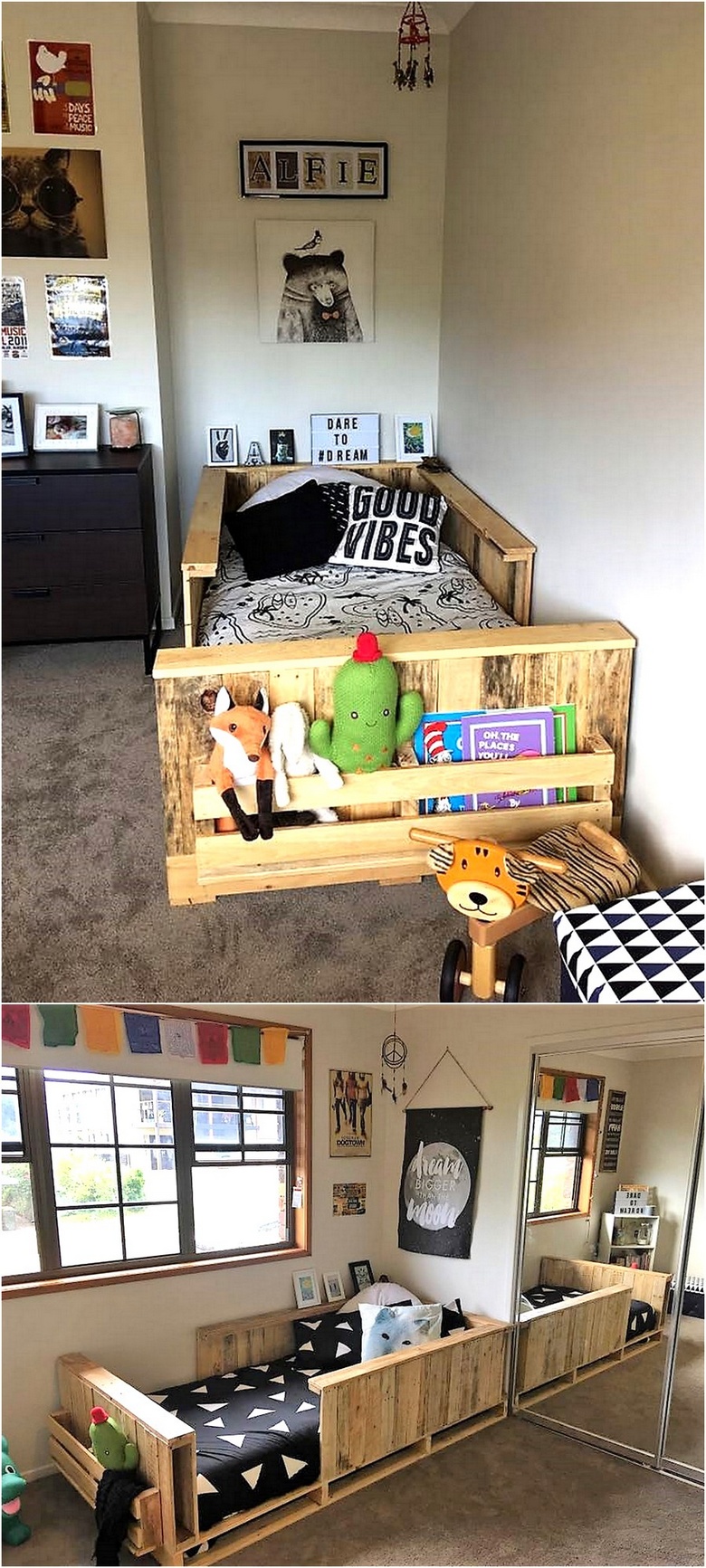 pallet bunk bed for kids