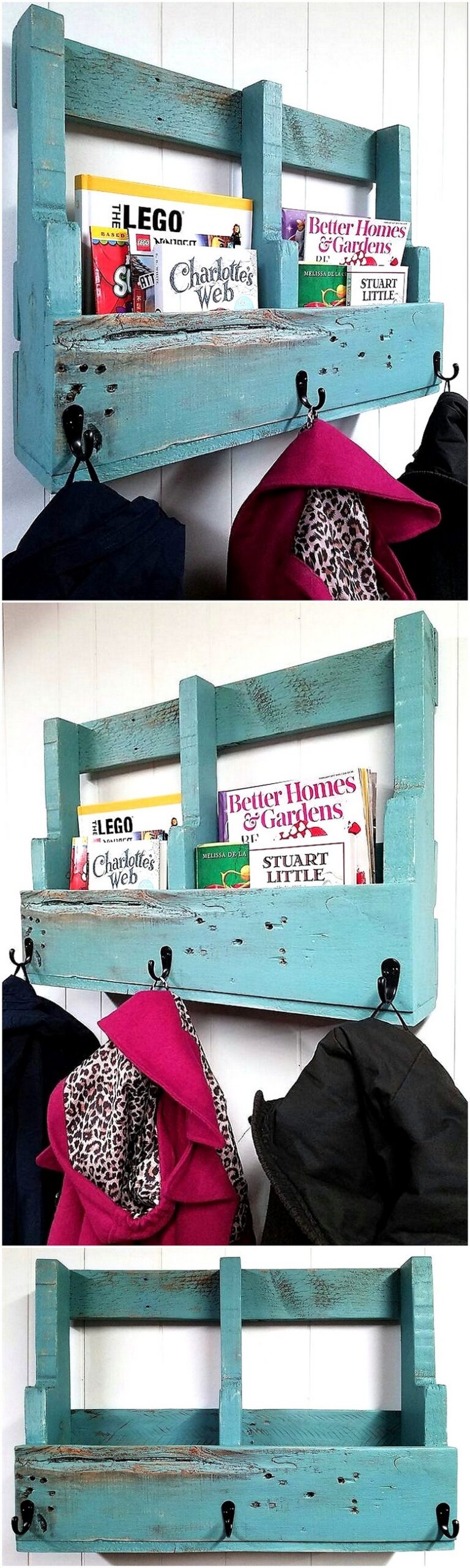 rustic pallets shelving plan
