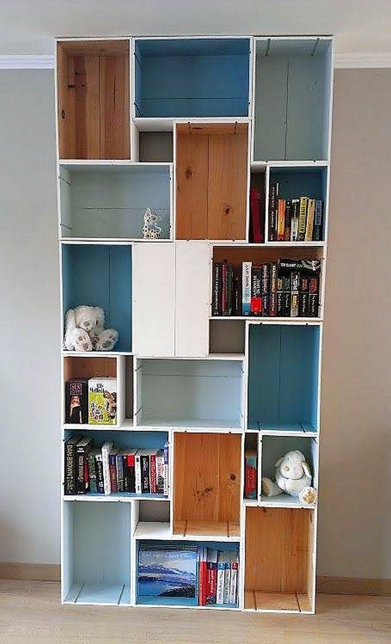 fruit crates shelving idea