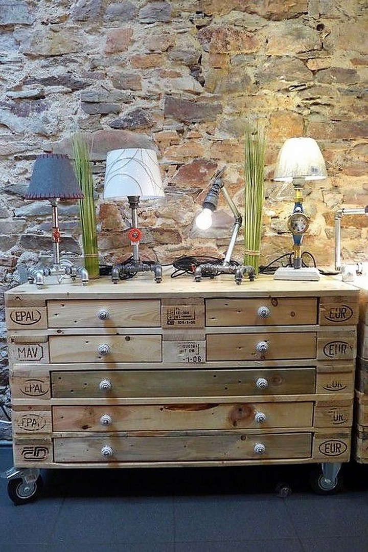 pallet entryway table with drawers