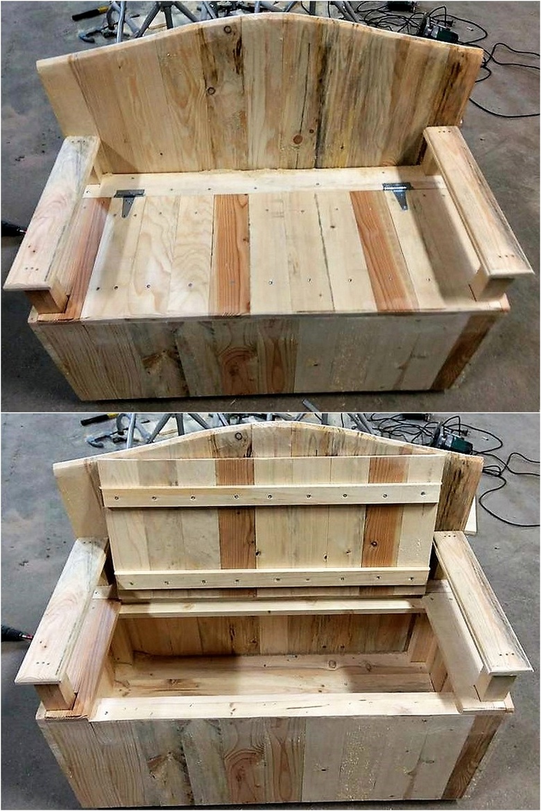 pallet seat with storage