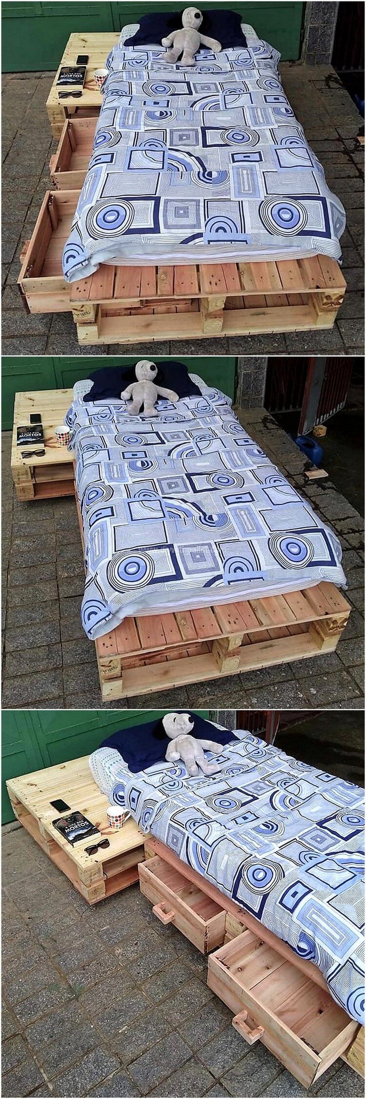 simple wood pallet bed idea