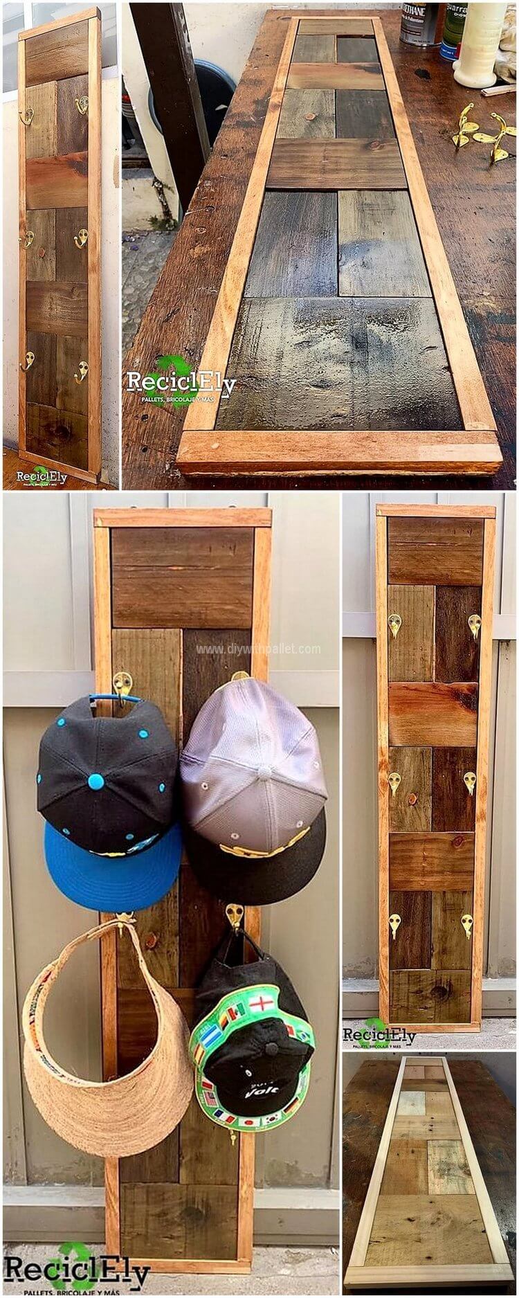 DIY pallet hat hanger