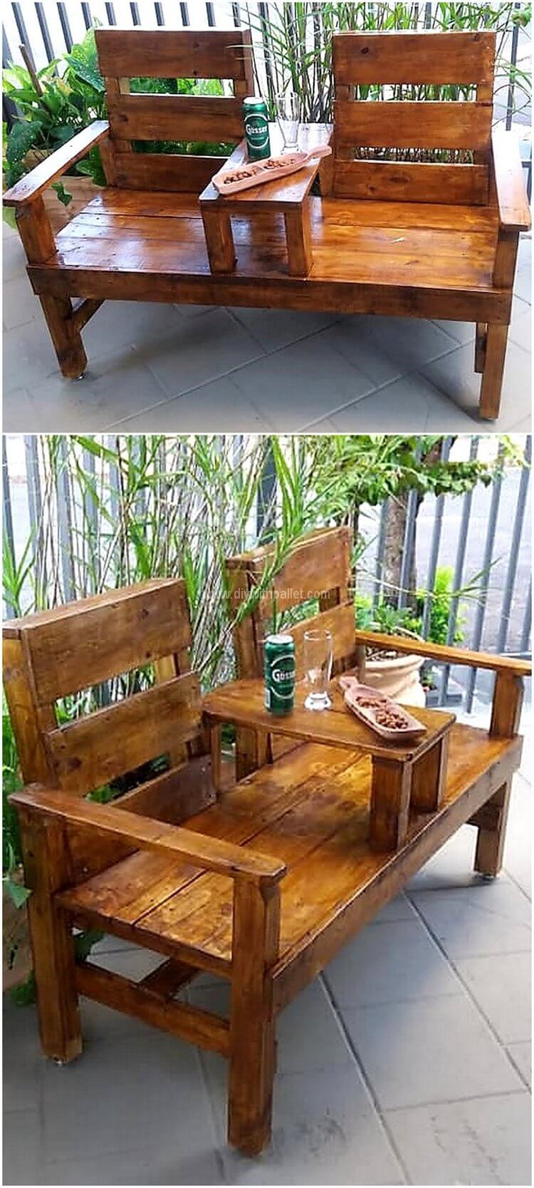 reused pallet bench