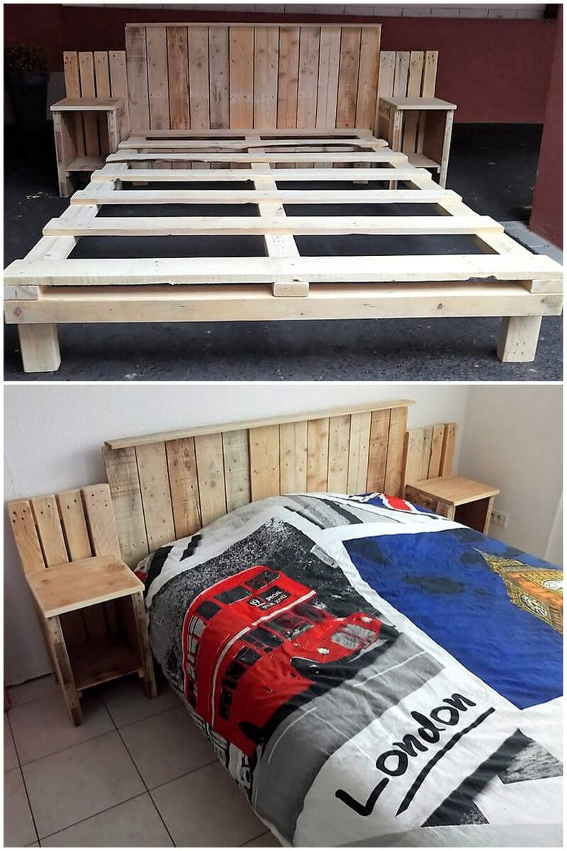 wood pallet made bed