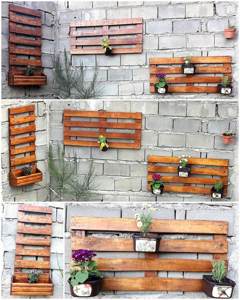 wood pallet wall planter art