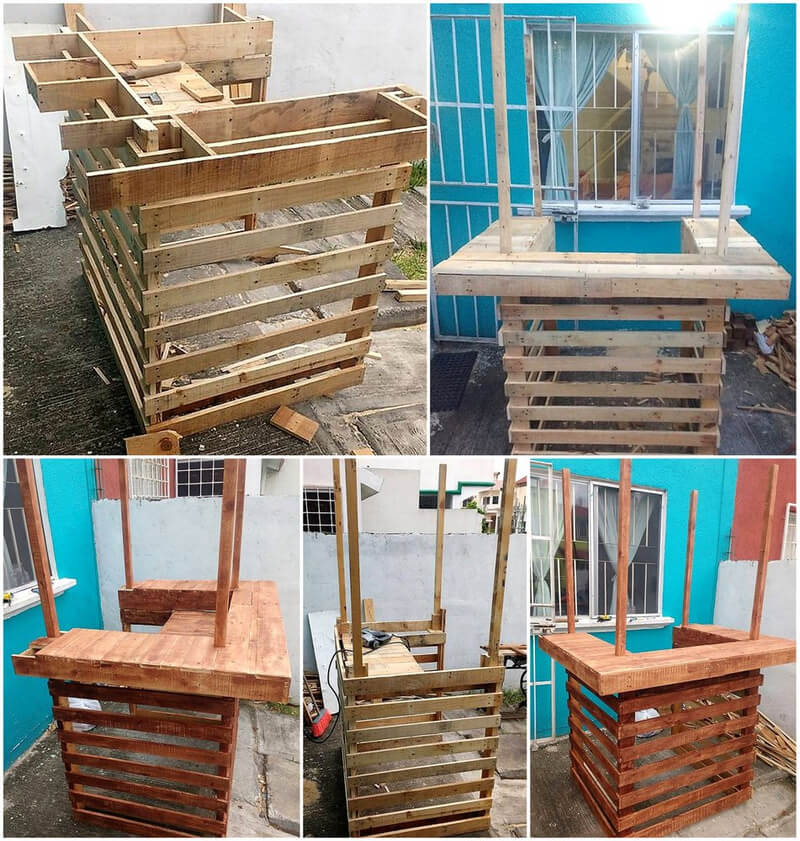 diy wood pallets made bar plan