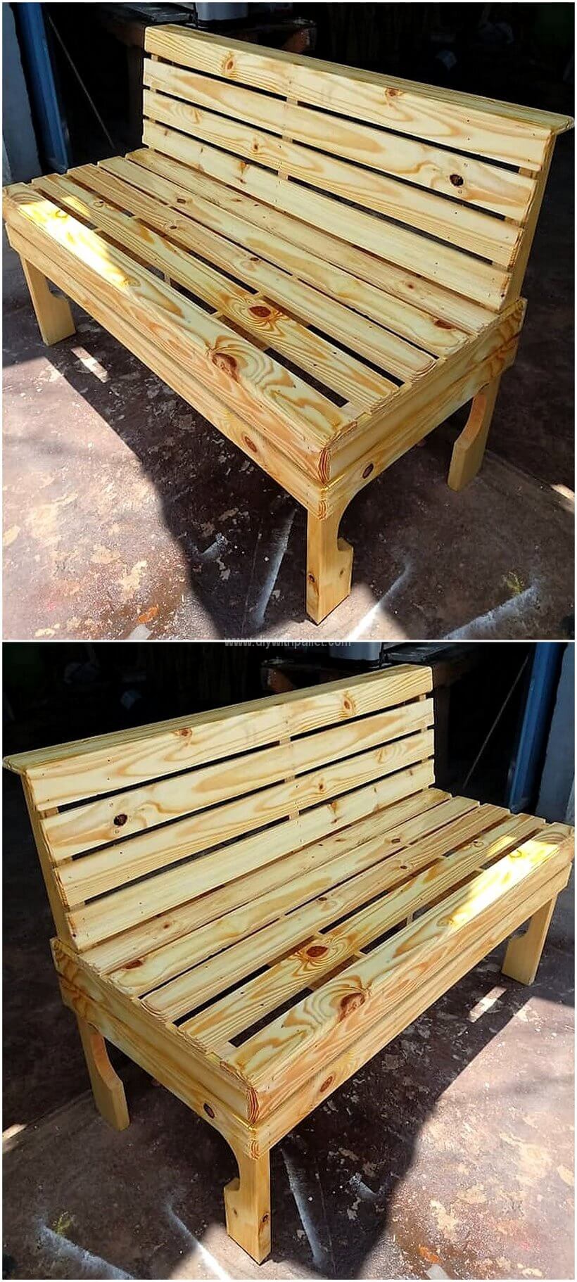wooden pallet bench