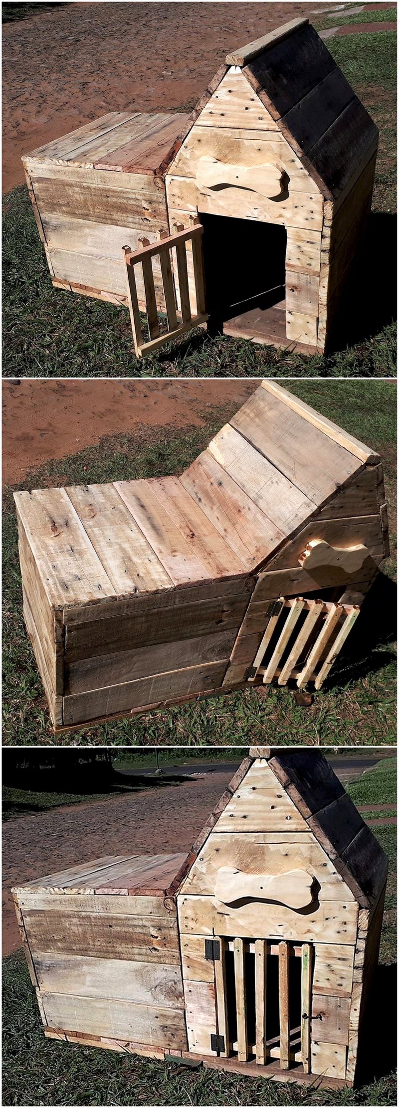 reused pallets wooden dog house