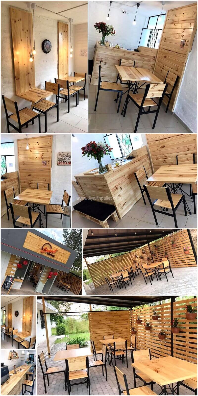 pallet works at coffee shop